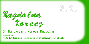 magdolna korecz business card